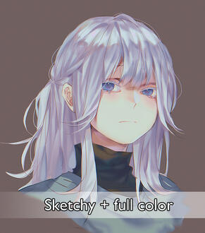 Sketchy style, full color